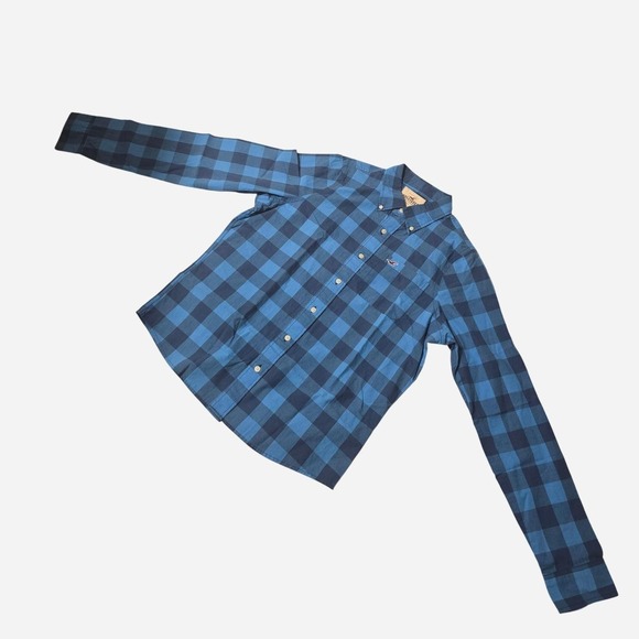 Other - Hollister Blue Plaid Button Down Shirt Mens- XL
